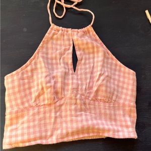 Halter gingham crop top